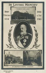Memorial card for King Edward VII
