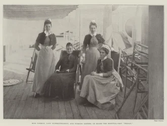 Miss Norman, Lady Superintendent, and Nursing Sisters, on Board the Hospital-Ship Trojan