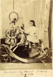 Mortimer and Gerard Gurney with their rocking horse