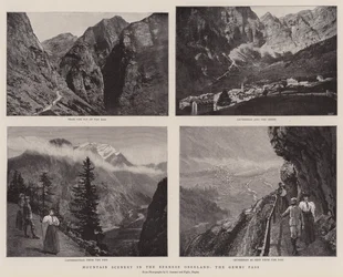Mountain Scenery in the Bernese Oberland, the Gemini Pass
