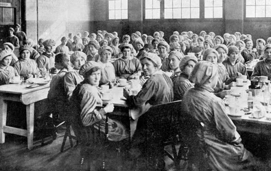 Munitions workers in the canteen
