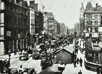 New Bridge Street, looking to Ludgate Circus, City of London, 1890