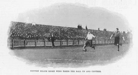Newton Heath Right Wing Takes the Ball Up and Centres, 1899