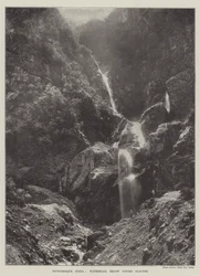 Picturesque India, Waterfall below Pindri Glacier