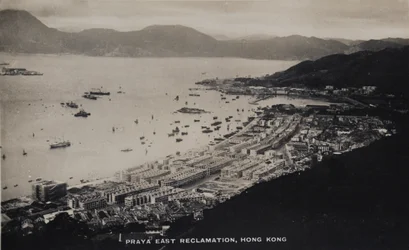 Praya East Reclamation, Hong Kong, from an album of photographs relating to the service of Pte H. Chick, 1940