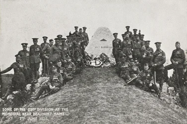 Some of the 29th Division at the memorial near Beaumont Hamel, 7th June 1925