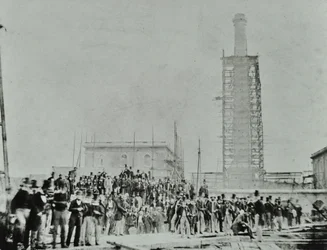 Southern Outfall Sewer, Crossness: dignitaries at the site