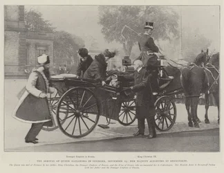 The Arrival of Queen Alexandra in Denmark, 19 September, Her Majesty Alighting at Bernstorff