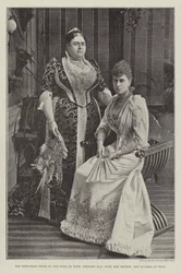 The Betrothed Bride of the Duke of York, Princess May, with her Mother, the Duchess of Teck