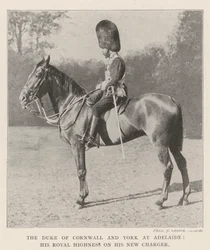 The Duke of Cornwall and York at Adelaide, His Royal Highness on his New Charger