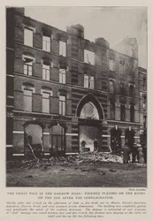 The Great Fire in the Harrow Road, Firemen playing on the Ruins on the Day after the Conflagration