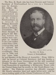 The Honourable R Bond, Premier of Newfoundland