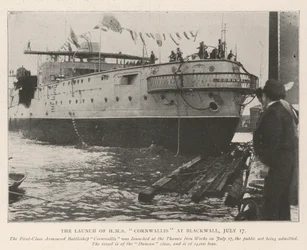 The Launch of HMS Cornwallis at Blackwall, 17 July