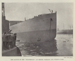 The Launch of the Winifredian at Messers Harland and Wolff