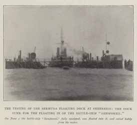 The Testing of the Bermuda Floating Dock at Sheerness