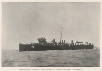 The Torpedo-Boat Destroyer Salmon, damaged in Collision off Harwich on 2 December