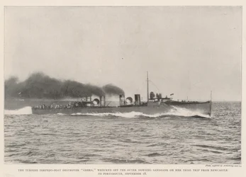 The Turbine Torpedo-Boat Destroyer Cobra, wrecked off the Outer Dowsing Sandbank on her Trial Trip from Newcastle to Portsmouth, 18 September