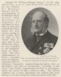The late Admiral Sir W H Stewart, GCB, formerly Commander-in-Chief at Devonport
