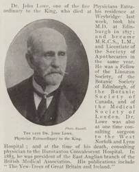The late Dr John Lowe, Physician Extraordinary to the King