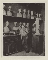 The late Mr T Woolner, RA, in his Studio in Welbeck Street