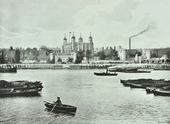 Tower of London: from river, 1895