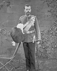 Tsar Nicholas II wearing the uniform of the Royal Scots Greys