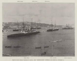 Visit of the German Emperor to Malta, the Hohenzollern entering the Harbour, 15 November 1898