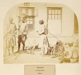 Weavers, Hindoos, Delhi, from The People of India, by J. Forbes Watson, published 1868