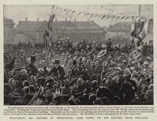 Welcoming Mr. Rhodes at Woodstock, Cape Town, on his Return from England