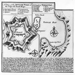 A Plan of the Dutch Fort at the Cape of Good Hope and A Draught of Table Bay