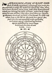 A Prognostication of Right Good by Leonard Dygges, 1555