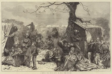 A Sketch in the Camp of Refuge at Chicago, after the Fire