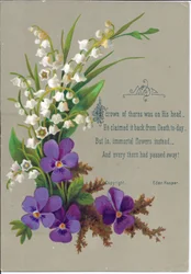A Victorian Greeting Card of Violets and Snowdrops (c.1880)