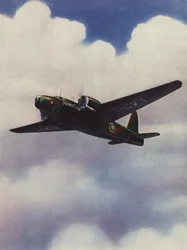A Wellington Bomber High Up Among the Clouds