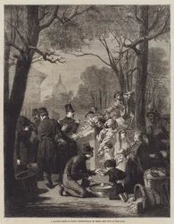 A Winter Scene in Paris, Distribution of Bread and Soup to the Poor