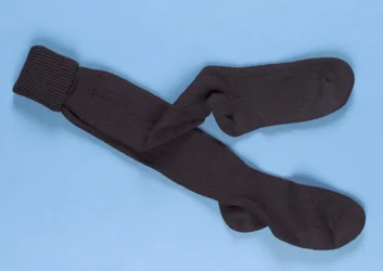 A pair of long woollen football socks