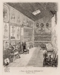 A Room in the House of A H Burkitt, Clapham, Surrey