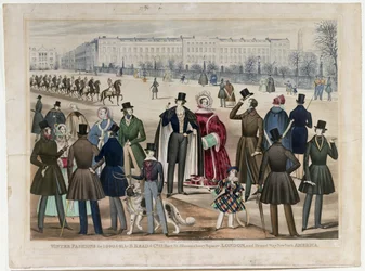 A View in Regents Park, London, Showing Winter Fashions in 1840 and 1841, Published by B. Read & Co, 1840