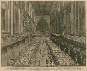 A View of the Guildhall, London, as it Appeared on Lord Mayor