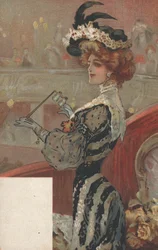 A Well-Dressed Woman Watching a Stage Performance