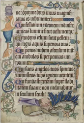 Psalm 103, with Grotesques, from the Luttrell Psalter, c.1325-35