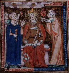 King consulting astrologers about health, from De Secretis Secretorum