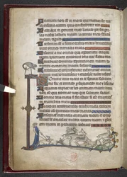 Psalm with marginal extension forming partial border, c.1284-1316