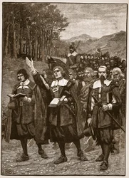 Advance of the Covenanters Across the Border into England, Illustration from Cassell