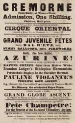 Advert for Cremorne Gardens, London