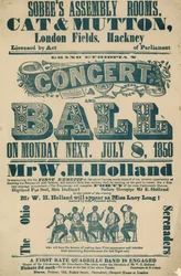 Advert for Grand Ethiopian Concert and Ball, 8 July 1850, at Sobees Assembly Rooms