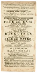 Advertisement for New Theatre Royal, English Opera, Strand, London, for 11 September 1817, Mentioning Gas Lighting