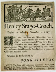 Advertisement for the Henley Stage Coach, 1717