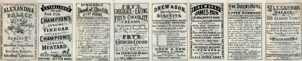 Alexandra Palace - Advertisements on Back of Brochure