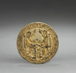 Almond-Shaped Seal: Coronation of the Virgin with a Kneeling Monk